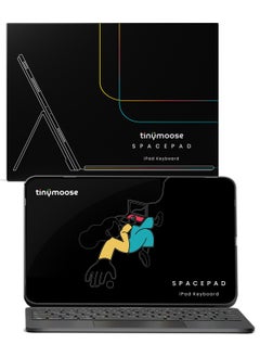TinyMoose SpacePad Magic Keyboard for iPad – 3-Way Multi-Touchpad, 7-Color Backlit, Scissor Keys, Detachable Design, Bluetooth 5.0 – Compatible with iPad 10 (2022) – Carbon Black – Supports English & Arabic  - Image 2