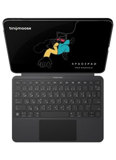 TinyMoose SpacePad Magic Keyboard for iPad – 3-Way Multi-Touchpad, 7-Color Backlit, Scissor Keys, Detachable Design, Bluetooth 5.0 – Compatible with iPad 10 (2022) – Carbon Black – Supports English & Arabic  - Image 1