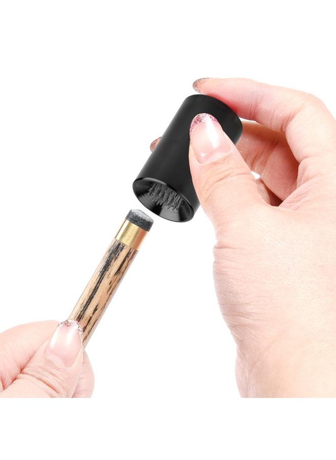 Thoraya Portable 2in1 Billiard Cue Tip Tool Pool Stick Shaper Repair Scuffer Pick(Black)  - Image 2