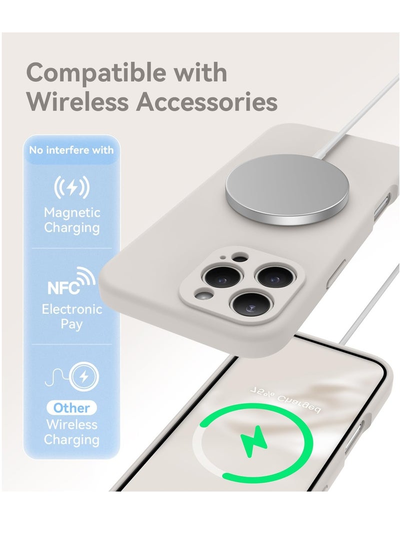 ELTRAZONE iPhone 16 Pro Max Case – Upgraded Silicone Phone Cover with Camera Protection, Compatible with MagSafe, Anti-Scratch Microfiber Lining & 2 Screen Protectors – Stone - Image 5