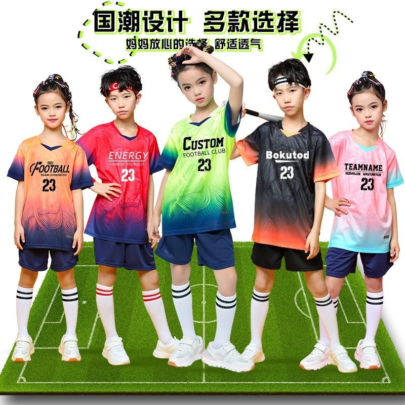 Football Training Clothes New Children'S Football Clothes Suit Short-Sleeved Boys And Girls Jersey Quick-Drying Training Clothes - Image 3