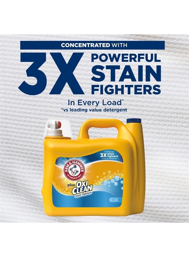 Arm & Hammer Plus OxiClean Fresh Scent, 128 Loads Liquid Laundry Detergent, 166.5 Fl oz - Image 3