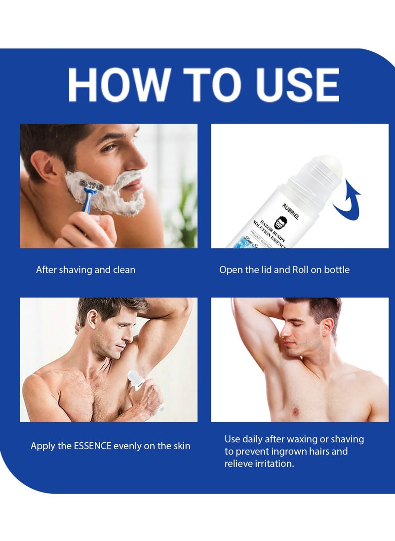 RUBRIEL Razor Bumps Solution Essence for Men, Ingrown Hair Removal, After Shave For Men Ingrown Hair Serum, Ingrown Hair Treatment For Men Razor Burn Treatment For Men  - Image 5