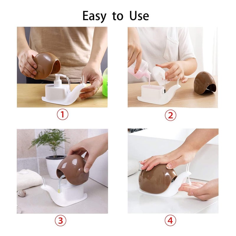 BBD kitchen shop Snail Soap Dispenser, Cute Snail Soap Dispenser, Portable Cosmetic Lotion, Storage Bottle Container, Refillable Liquid Soap Dispenser for Kitchen, Bathroom (Multicolor 120 ml) - Image 4