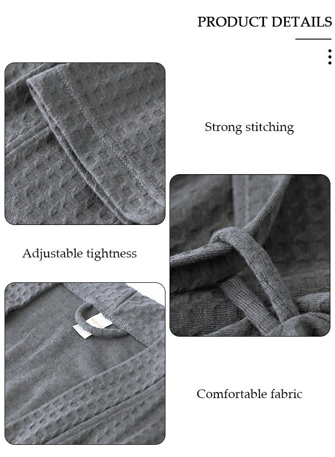 DUNISO Women's Waffle Kimono Bathrobe Short Sleeve Sleepwear Spa Robe Nightwear Nightgown Women Water Bathrobe Bridesmaid Robes Dressing Gown Autumn Robe - Image 2