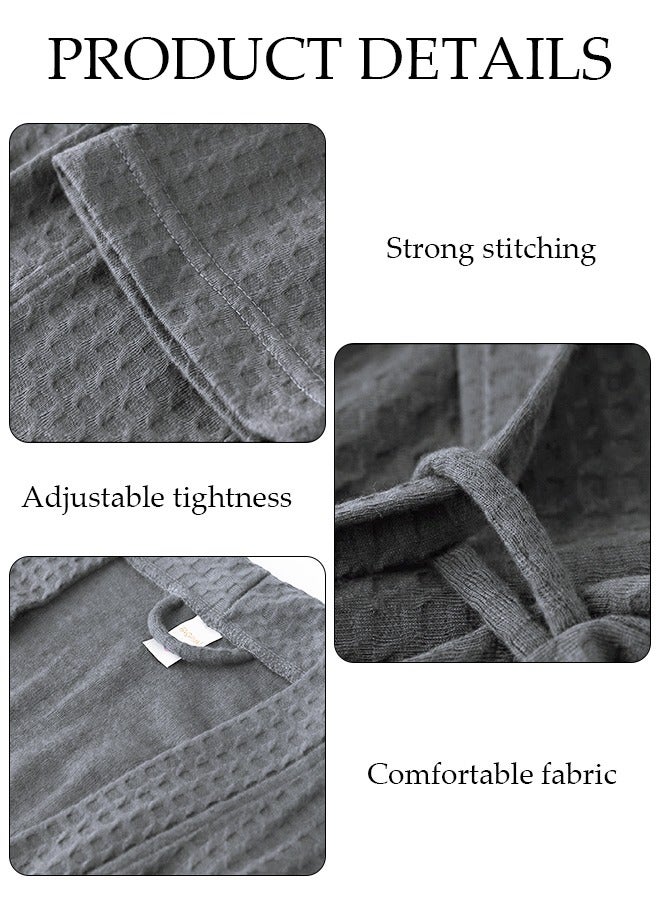 DUNISO Women's Waffle Kimono Bathrobe Short Sleeve Sleepwear Spa Robe Nightwear Nightgown Women Water Bathrobe Bridesmaid Robes Dressing Gown Autumn Robe  - Image 3