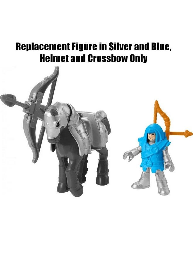 imaginext قطع غيار إيميجينكست لمجموعة ألعاب رماة الشرف والفارس من فيشر-برايس - HCG68 ~ شخصية باللون الفضي والأزرق، خوذة وقوس ونشاب - Image 3