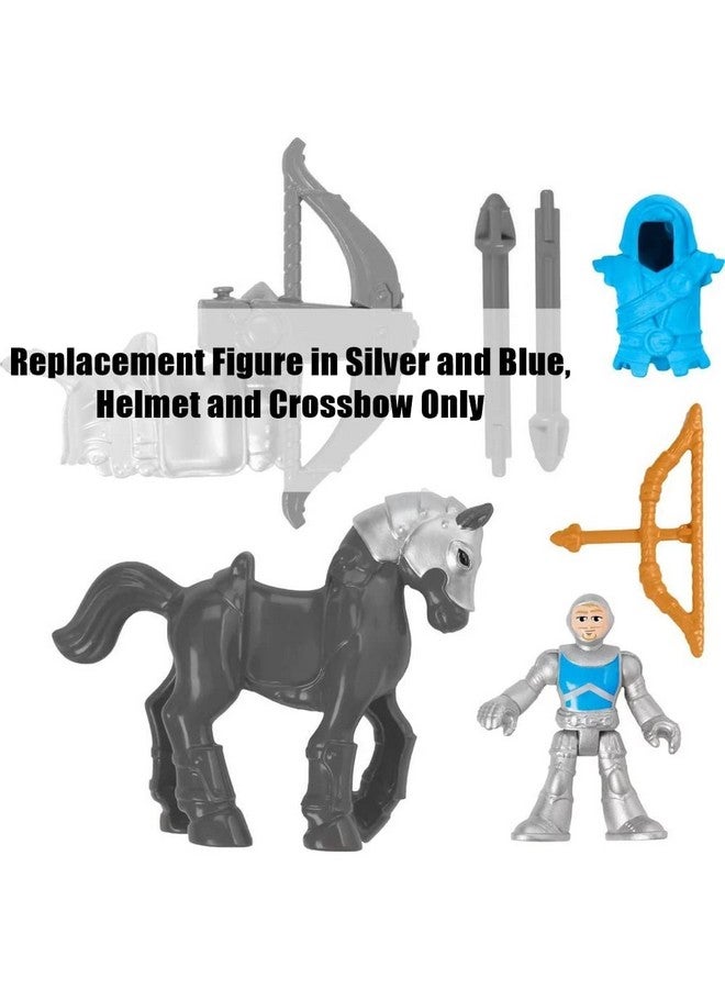 imaginext قطع غيار إيميجينكست لمجموعة ألعاب رماة الشرف والفارس من فيشر-برايس - HCG68 ~ شخصية باللون الفضي والأزرق، خوذة وقوس ونشاب - Image 4