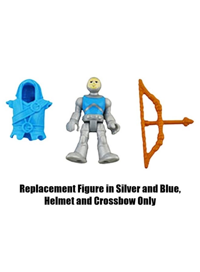 imaginext قطع غيار إيميجينكست لمجموعة ألعاب رماة الشرف والفارس من فيشر-برايس - HCG68 ~ شخصية باللون الفضي والأزرق، خوذة وقوس ونشاب - Image 5