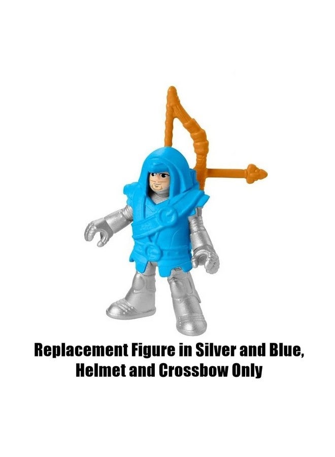 imaginext قطع غيار إيميجينكست لمجموعة ألعاب رماة الشرف والفارس من فيشر-برايس - HCG68 ~ شخصية باللون الفضي والأزرق، خوذة وقوس ونشاب - Image 2