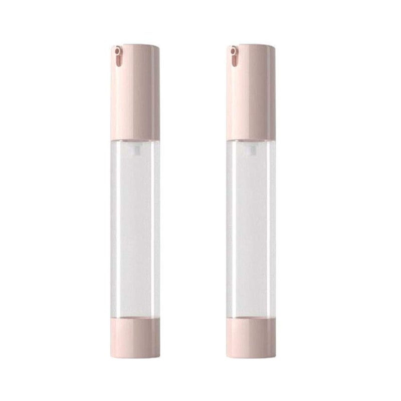 Natuworld 2 Pcs 30ml/1oz Airless Pump Bottles Empty Clear Plastic Vacuum Bottle with Lid Travel Size Cosmetic Containers for Liquid Foundation Lotion Moisturizer Emulsion Serum - Image 1
