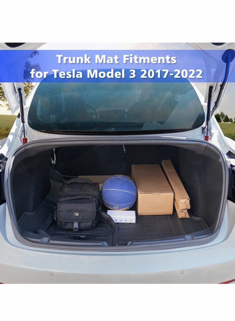 Trunk Mat for Tesla Model 3, Premium All Weather Anti-Slip Waterproof Cargo Rear Liner Interior Accessories, Compatible with Model 3 2022 2021 2020 2019 2018 2017 - Image 3