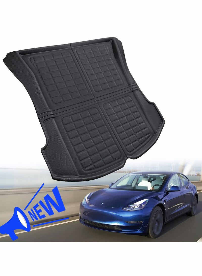 Trunk Mat for Tesla Model 3, Premium All Weather Anti-Slip Waterproof Cargo Rear Liner Interior Accessories, Compatible with Model 3 2022 2021 2020 2019 2018 2017 - Image 1