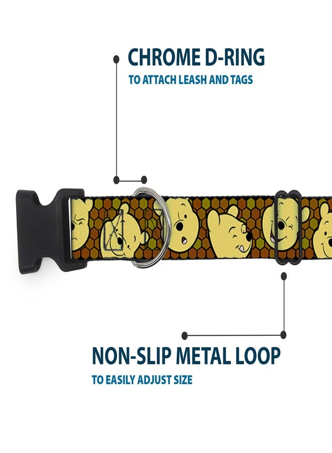 Buckle Down Buckle-Down Plastic Clip Collar - Winnie the Pooh Expressions/Honeycomb Black/Browns - 1.5" Wide - Fits 16-23" Neck - Medium - Image 5