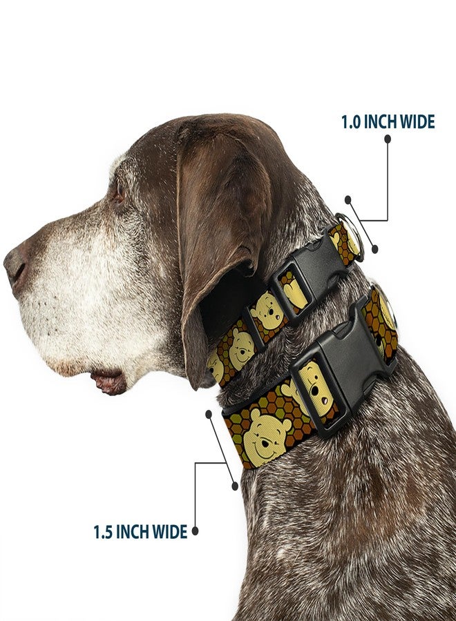 Buckle Down Buckle-Down Plastic Clip Collar - Winnie the Pooh Expressions/Honeycomb Black/Browns - 1.5" Wide - Fits 16-23" Neck - Medium - Image 2