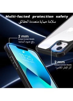 UCHUANG iPhone 13 Mini Case Clear Cover Ultra Thin Silicone Shockproof Hard Back Cases Transparent Protective Slim Phone Case for Apple iPhone 13 Mini 5.4 inch - Black  - Image 5