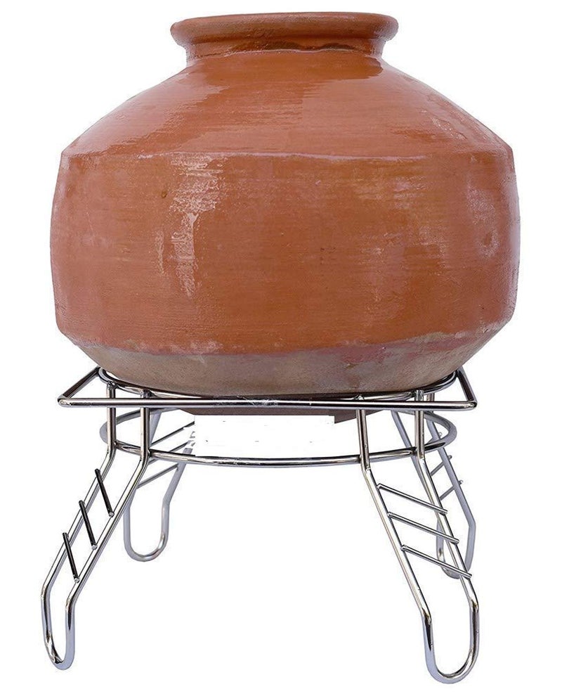 AEVLON Heavy Stainless Steel Matka StandPot Stand SilverChrome 205 x 205 x 155 CM Made in India