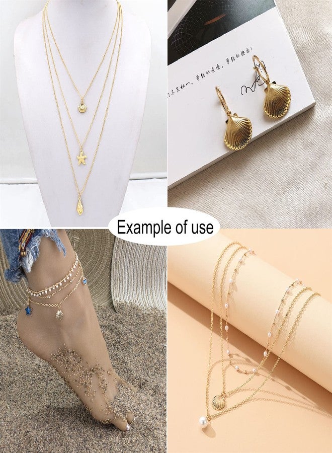 Julie Wang 100 Grams Gold Sea Ocean Beach Charms Pendants for Summer Jewelry Necklace Earrings Bracelet Making Craft Starfish Shells Mermaid Tail Fish 80-100pcs - Image 3