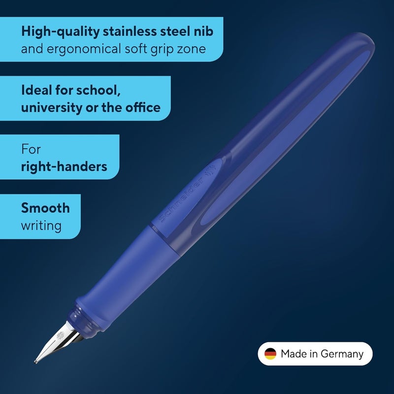 Schneider Ray 168215 Fountain Pen Right-Handed with Standard Ink Cartridge Royal Blue Space Blue - Image 2