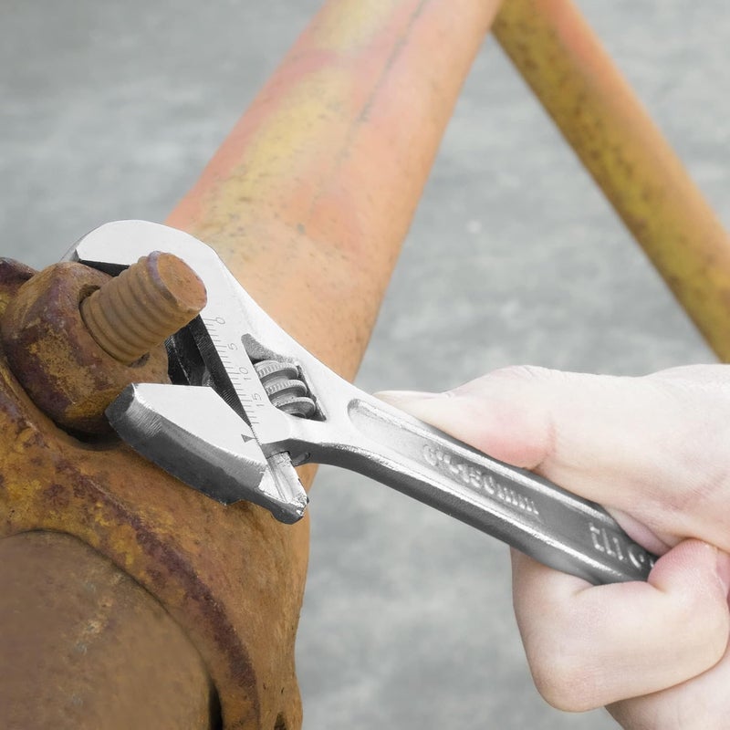 Ingco 3 pcs Adjustable Wrench 150 200 250 mm 035mm Clamp Size Metric Scale Dropforged ChromePlated Adjustable Wrench Set for Auto Repair General Assembly Maintenance Plumbing - Image 5