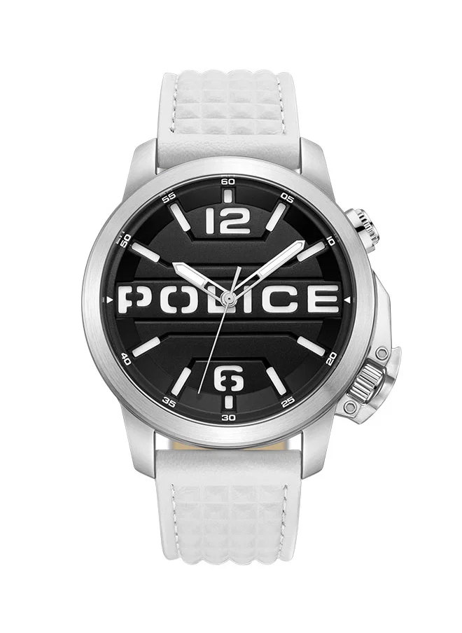 بوليس Automated Gents Analog Watch With Black Dial & White Strap -PEWJD0021704