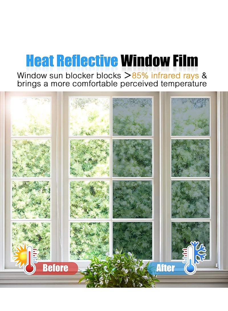 ALMiHomi One-Way Mirror Reflective Window Film – Daytime Privacy, Heat & UV Protection for Home, Office & Car – Thick Solar Tint Glass Sticker 40*500cm - Image 3