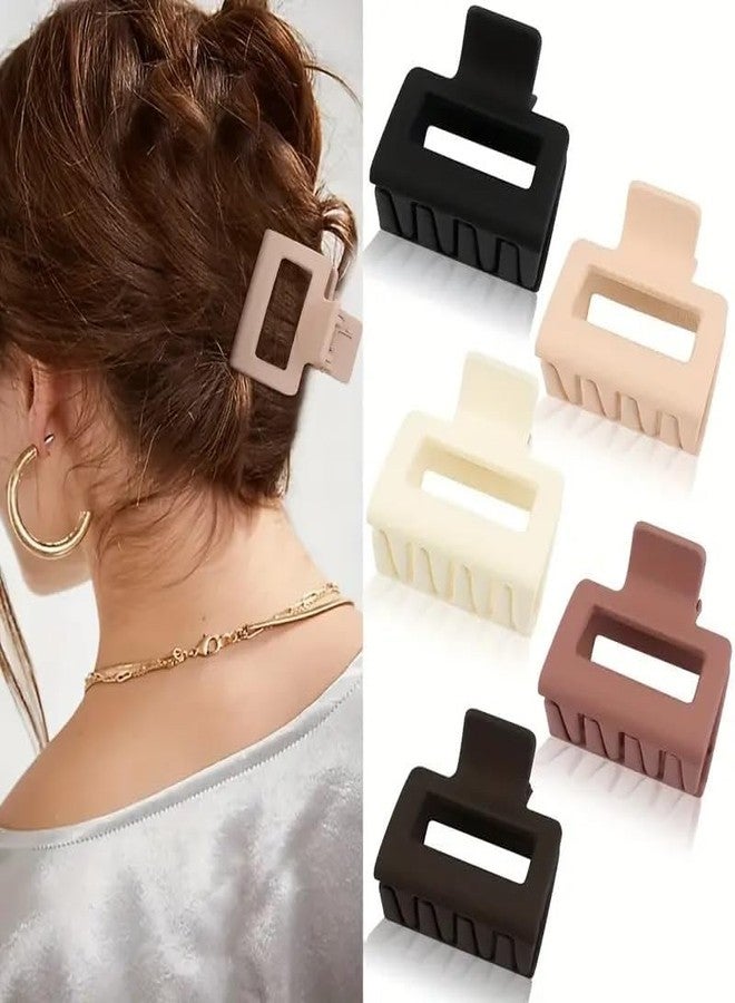 Bakefy 6 Hair Claw Clips for Women - Small Claw Clips for Thin Hair 1.57 Inch Mini Hair Clips No Slip Medium Hair Clips Square Claw Clips Hair Styling Accessories for Women Girls - Image 5