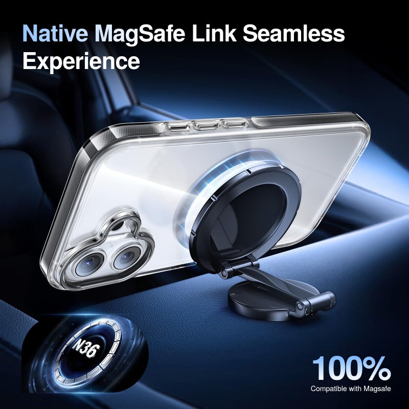 SMARTDEVIL Magnetic MagSafe Case for iPhone 17, Magnetic Clear Shockproof Cover with 2 Screen Protectors, Military Grade Drop Protection Shockproof Slim Phone Case for iPhone 17 - Image 3