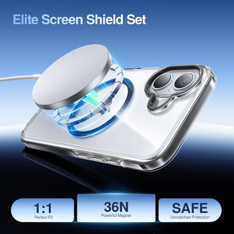 SMARTDEVIL Magnetic MagSafe Case for iPhone 17, Magnetic Clear Shockproof Cover with 2 Screen Protectors, Military Grade Drop Protection Shockproof Slim Phone Case for iPhone 17 - Image 2