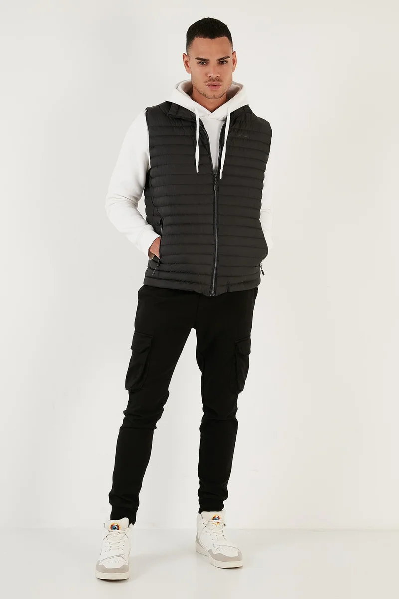 بوراتي Slim Fit Water and Wind Resistant Stand Collar Comfortable Inflatable Vest Men's Vest 649020