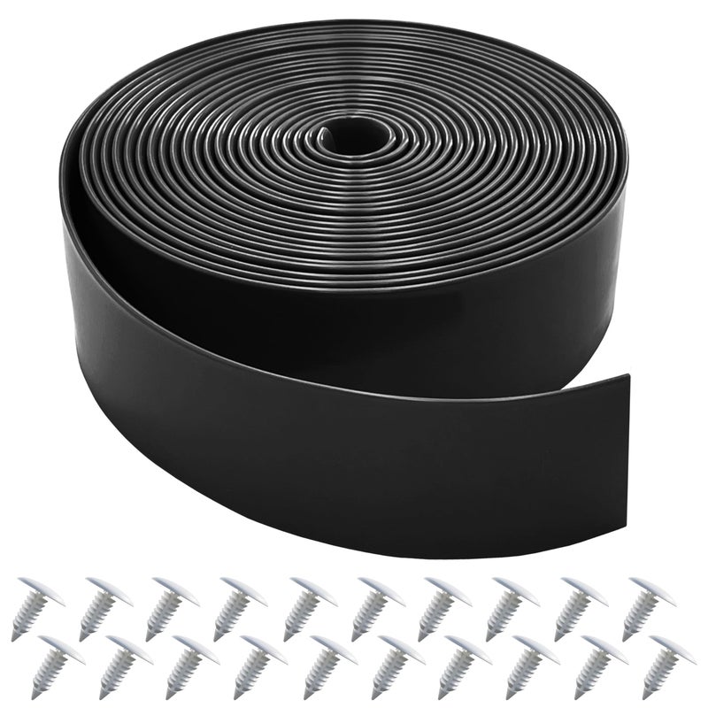 Lumpro Vinyl Straps for Patio Chair Repair Kit 2'' Wide 20 Ft Long Replacement Straps + 20 Free Rivets for Outdoor Lawn Furniture Chaise Lounge Repair (Black) - Image 1
