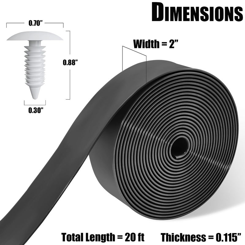 Lumpro Vinyl Straps for Patio Chair Repair Kit 2'' Wide 20 Ft Long Replacement Straps + 20 Free Rivets for Outdoor Lawn Furniture Chaise Lounge Repair (Black) - Image 2