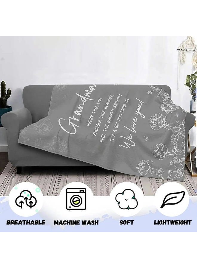 AJIIUSV Grandma Birthday Gifts, Grandma Blanket from Grandkids, Gift for Grandmother ChristmasMothers Day, to My Grandmother Throw Blanket 50"x60" - Image 3