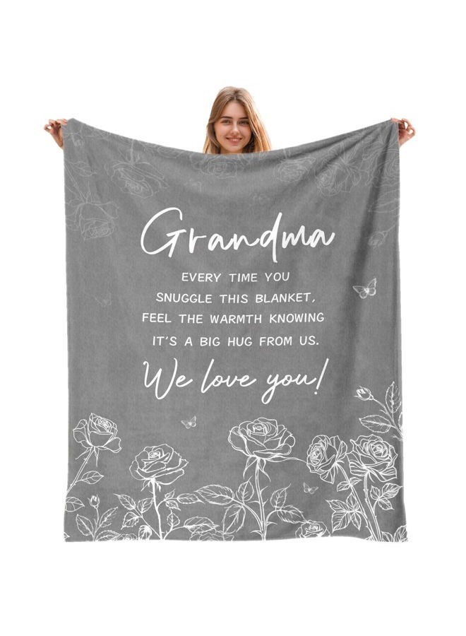 AJIIUSV Grandma Birthday Gifts, Grandma Blanket from Grandkids, Gift for Grandmother ChristmasMothers Day, to My Grandmother Throw Blanket 50"x60" - Image 1