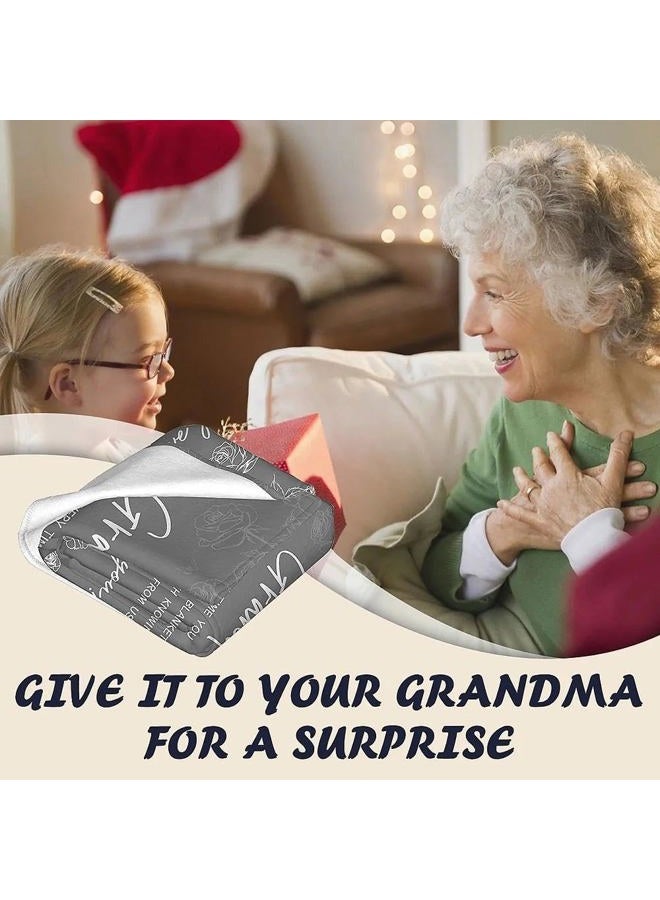 AJIIUSV Grandma Birthday Gifts, Grandma Blanket from Grandkids, Gift for Grandmother ChristmasMothers Day, to My Grandmother Throw Blanket 50"x60" - Image 4