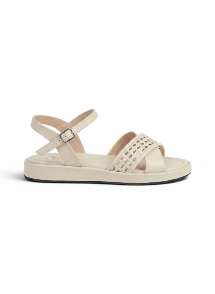 LIFESTYLISH sandals flat leather Uniquely styled SF-63 - Beige - Image 2