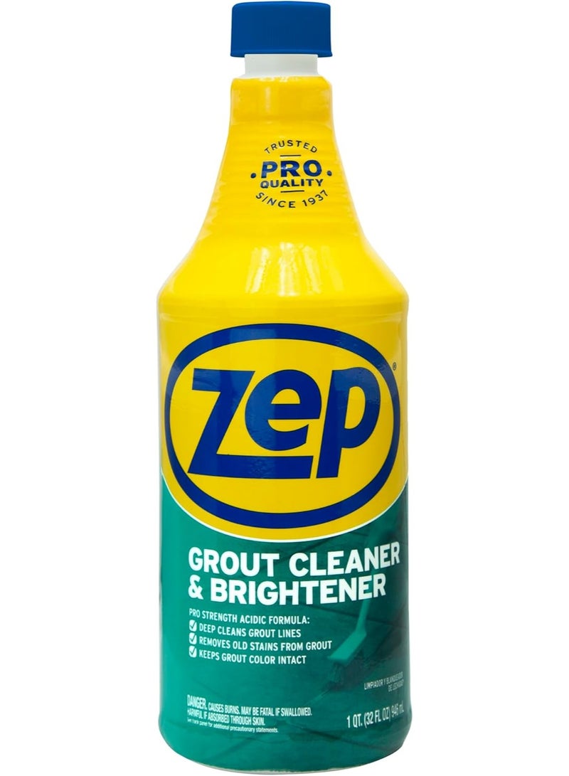 Zep Grout Cleaner and Brightener - 32 Ounce (1 Bottle) - ZU104632 - Deep Cleaning Formula Removes Old Stains From Grout - Image 1