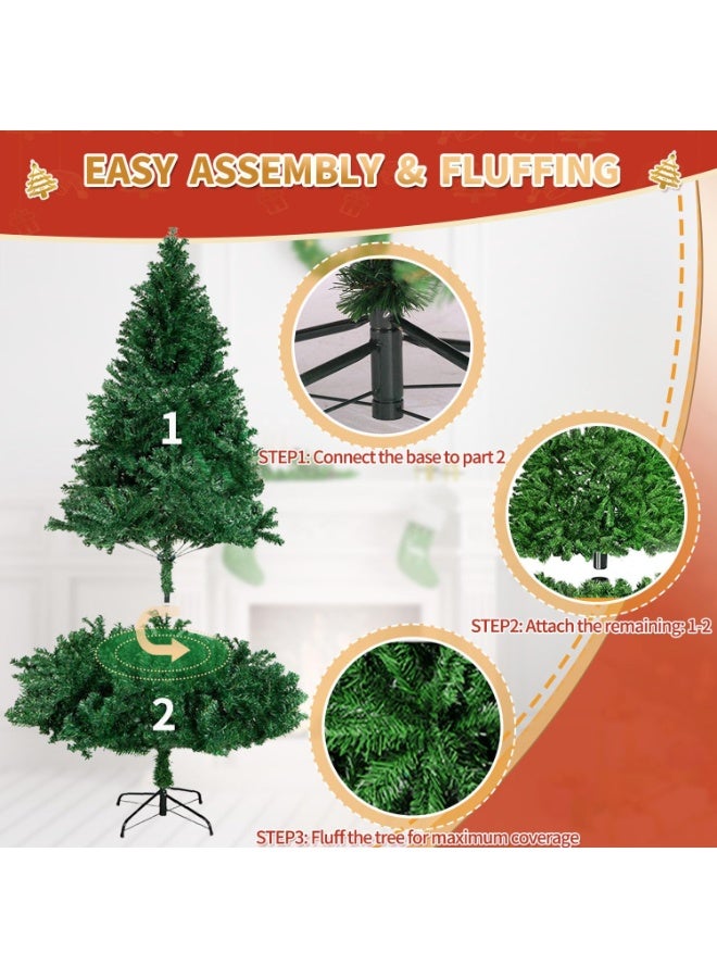 Y&D Christmas Tree  Upgraded Artificial Holiday  Pine Tree with  PVC Branch Tips, Easy Assembly, Indoor Xmas Full Tree for Office Home Store Party Home Decoration Holiday Decor  1.5m - Image 4