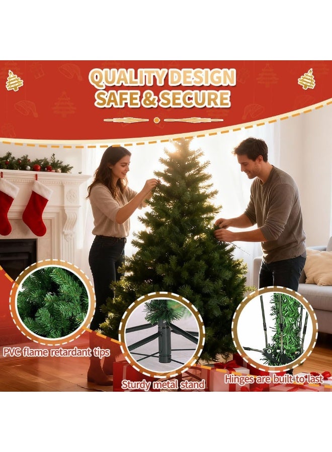 Y&D Christmas Tree  Upgraded Artificial Holiday  Pine Tree with  PVC Branch Tips, Easy Assembly, Indoor Xmas Full Tree for Office Home Store Party Home Decoration Holiday Decor  1.5m - Image 5