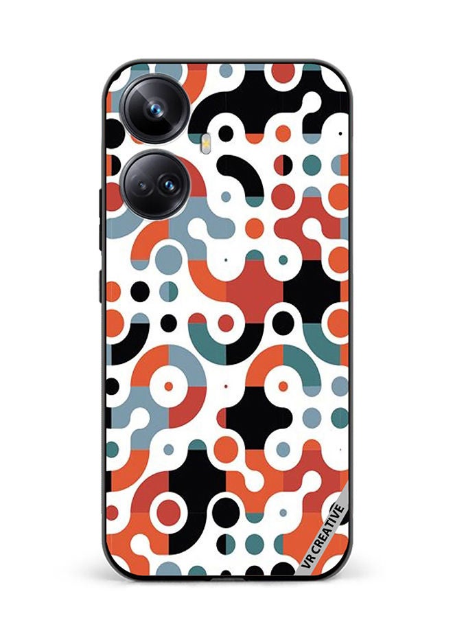 VR CREATIVE Protective Case Cover For Realme 10 Pro Plus Geomatric Pattern Design Multicolour - Image 1