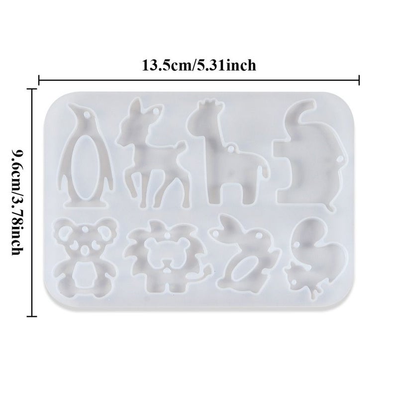 1 Set ZBXLMJ Mixed Animal Resin Mold for Epoxy Keychain DIY - Image 4