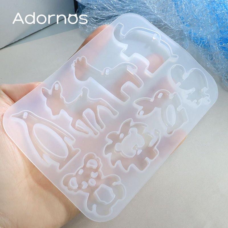 1 Set ZBXLMJ Mixed Animal Resin Mold for Epoxy Keychain DIY - Image 1