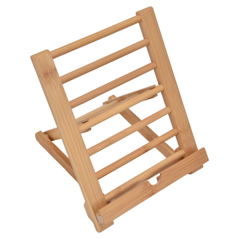 Bamboo Tablet Stand Natural Foldable Multi-Angle Design - Universal Compatibility Fits 4-13 Inch Devices Portable Desktop Holder for Home Office Kitchen Travel - Image 3