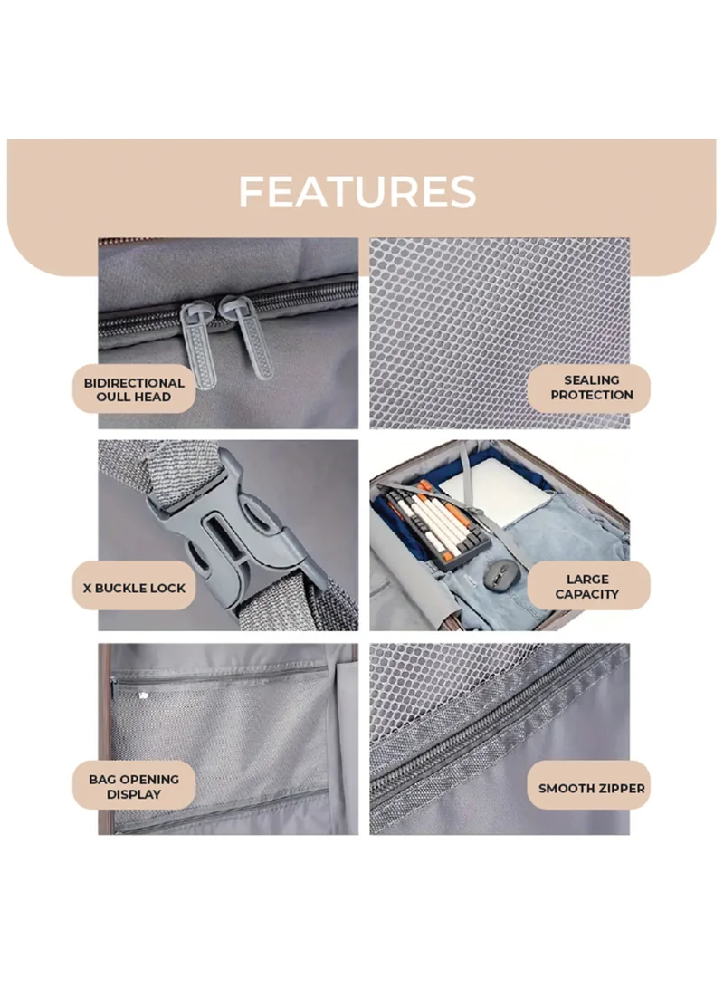 ريفلكشين Reflection PP Luggage Set of 3, Scratchproof, Lightweight &amp; 360° Silent Wheels Suitcase, PP Hard Luggage Trolley, Travel Luggage with Spinner Wheels  (3pc Set, Beige)