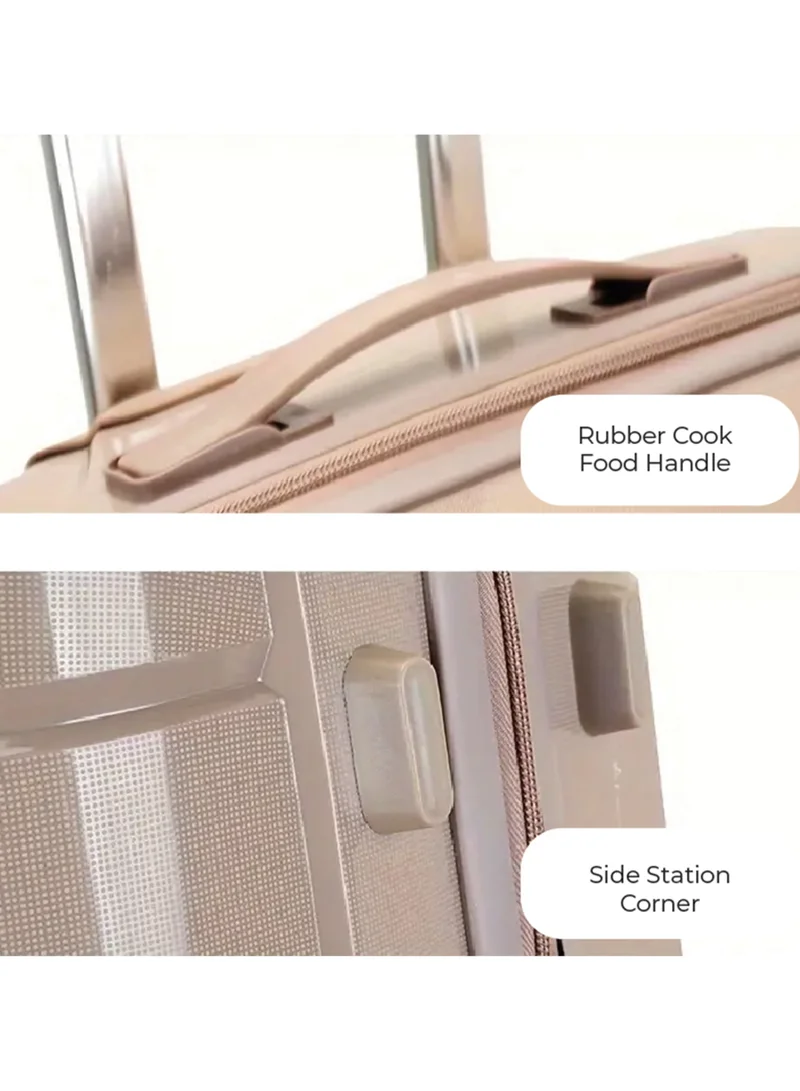 ريفلكشين Reflection PP Luggage Set of 3, Scratchproof, Lightweight &amp; 360° Silent Wheels Suitcase, PP Hard Luggage Trolley, Travel Luggage with Spinner Wheels  (3pc Set, Beige)