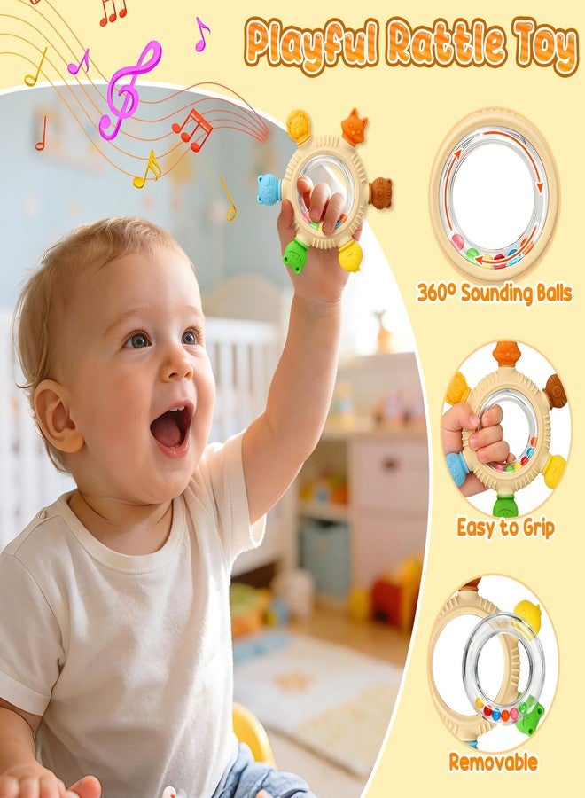 TOHIBEE Baby Teething Ring Toys with Rattle for 3-6 6-12 Months, BPA Free Silicone - Image 4