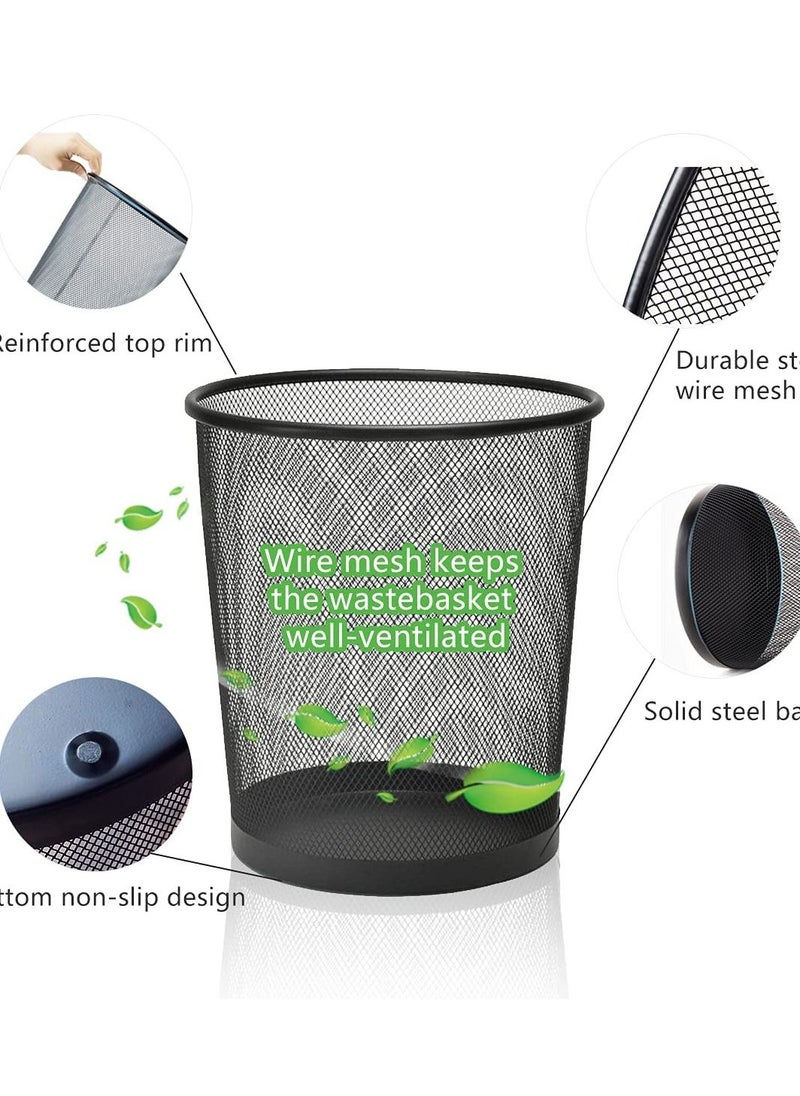 Generic - Elegant Metal Trash Can Waste Basket Black 23X26X18.5cm - Image 1