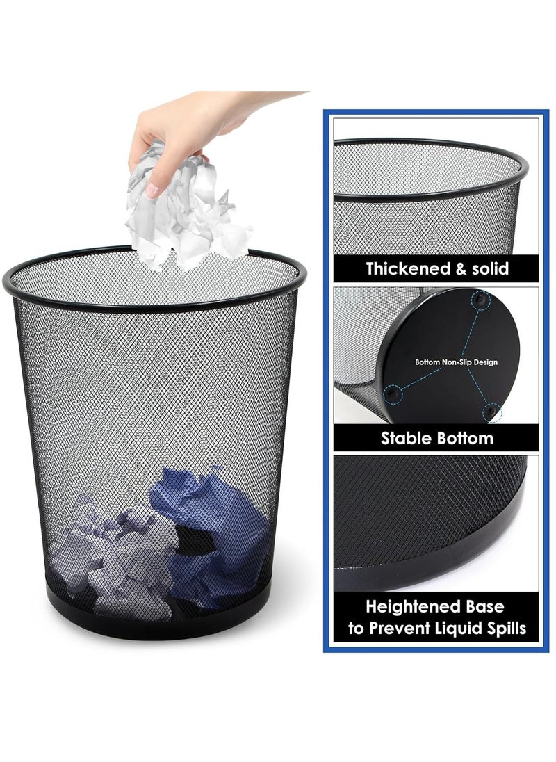 Generic - Elegant Metal Trash Can Waste Basket Black 23X26X18.5cm - Image 1