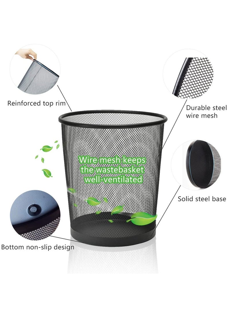 Generic - Elegant Metal Trash Can Waste Basket Black 23X26X18.5cm - Image 1