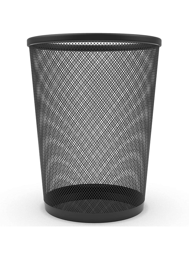 Generic - Elegant Metal Trash Can Waste Basket Black 23X26X18.5cm - Image 1